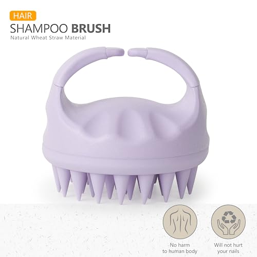 Sndyi Scalp Massager Shampoo Brush, Scalp Scrubber with Soft Silicone Bristles, Scalp Exfoliator for Dandruff Removal, Scalp Massager for Hair Growth, Wet Dry Hair Brush for Scalp Care, Taro Purple - color: Taro Purple