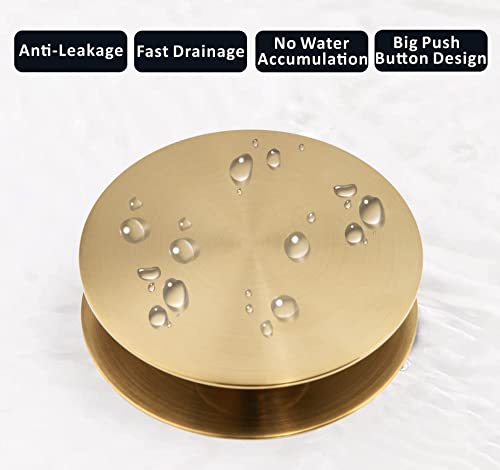 Artiwell Universal Bathroom Sink Drain Stopper, Fits Most Pop-Up Drains for Vessel Sink Lavatory Vanity, Sink Drain Strainer with Detachable Hair Catcher, Tested by Plumber in US (Champagne Bronze) - color: Champagne Bronze