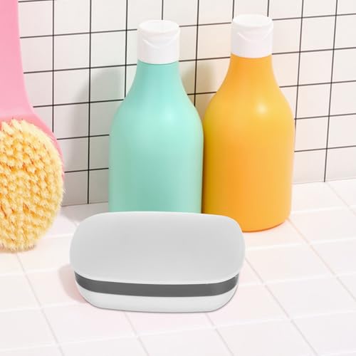 Toyvian Travel Soap Box with Lid and Sponge, Leakproof Portable Bar Soap Holder Case with Silicone Seal for Bathroom, Gym, Camping, Hiking – 2 Sets