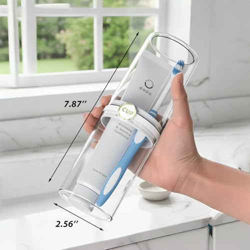 Toothbrush Travel Case, Travel Toothbrush Holder with Toothbrush Head Cover Cap for Travel, Business Trip, School, Camping, Home (Clear) - color: Clear