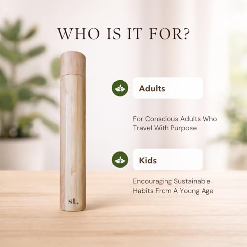 Sustainable Tomorrow Zen & Junior Bamboo Travel Box | Eco-Friendly Electric Toothbrush Case | Natural Bamboo Holder for Brush & Replacement Head | Plastic-Free Storage
