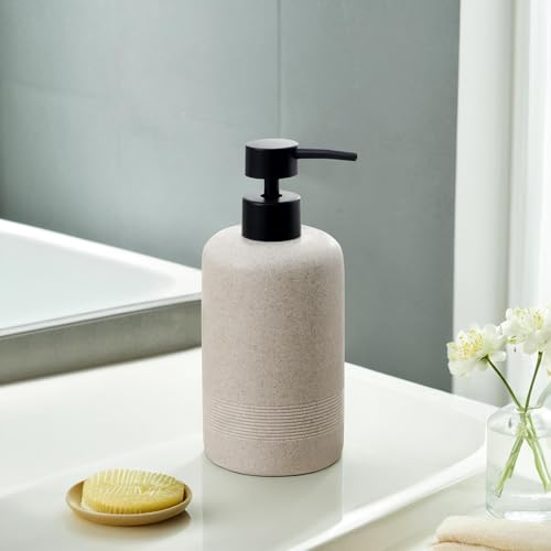 Soap Dispensers 400ML 13OZ, 2 PCS Hand Dish Lotion Shampoo Lotion Soap Dispenser Jar, Resin Premium Thick Soap Pump Bottles for Kitchen Bathroom Countertop (Beige) - color: Beige