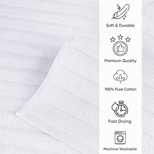 Classic Turkish Towels CTT - 2 Piece Bathroom Rugs Set, 100% Cotton Bath Mats, Comfy & Highly Absorbent Bathroom Floor Mats, Machine Washable | 20"x32" (White) - color: White