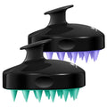 HEETA Hair Scalp Massager Shampoo Brush 2 Pack, Soft Silicone Bristles to Remove Dandruff, Waterproof Hair Scrubber for Both Wet Dry Use, Suitable for Men & Women (Turquoise & Purple) - color: 01- Turquoise & Purple