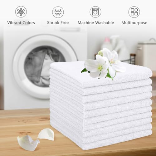 Orighty Wash Cloths, 10 Pack Face Towels, Soft Quick-Drying Washcloths, Multi-Purpose Microfiber Face Cloths for Bathroom, Gym, Spa, Hotel, Travel, 11.5"x11.5", White - color: White