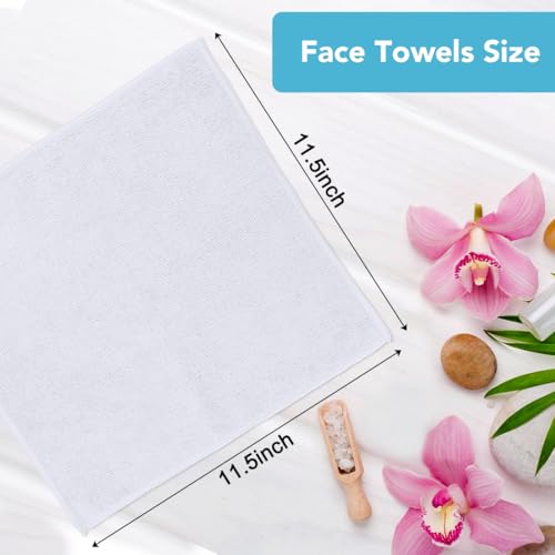 Orighty Wash Cloths, 10 Pack Face Towels, Soft Quick-Drying Washcloths, Multi-Purpose Microfiber Face Cloths for Bathroom, Gym, Spa, Hotel, Travel, 11.5"x11.5", White - color: White