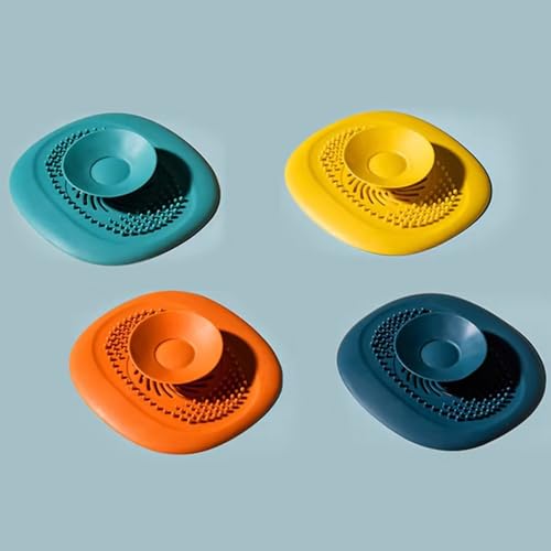 2-Pack Silicone Bathtub Stopper, Drain Plug with Hair Strainer for Kitchen & Bathroom (Green) - color: Green