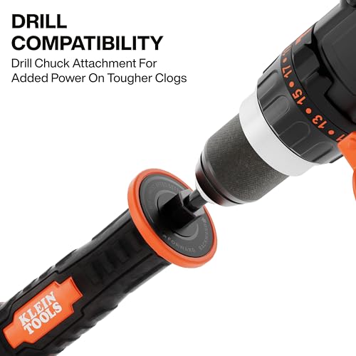 Klein Tools 53017 3-Foot Steel Toilet Auger, Toilet Snake Drain Clog Remover, Hybrid Manual Drill Operation, Plumbing Snake for Drains - color: 3-Foot