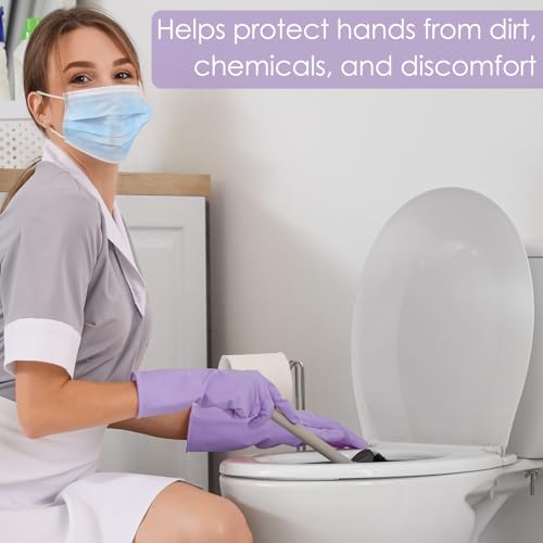 12 Pairs Rubber Cleaning Gloves for Dishwashing Reusable Kitchen Gloves for Washing Dishes and Household - size: Large