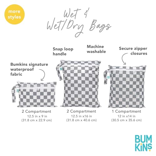 Bumkins Waterproof Wet Bag for Baby, Travel, Swim Suit, Cloth Diapers, Pump Parts, Pool, Beach, Gym Clothes, Toiletry, Hook to Stroller, Daycare, Zipper Reusable Wetdry Packing Pouch, Lace Pink - color: D3 Lace, style: Wet Bag