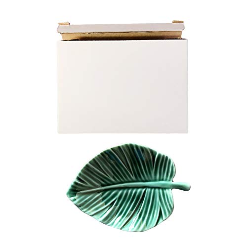 HOME SMILE Leaf Trinket Dish Decorative Ring Dish Holder for Jewelry Engagament Wedding Birthday St Patrick‘s Gifts