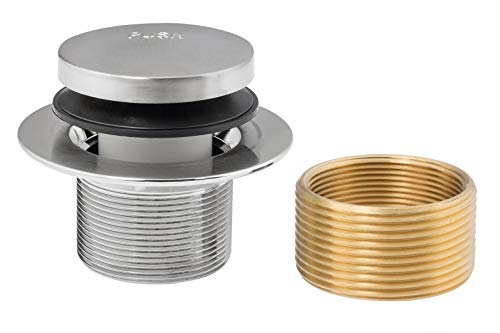 Artiwell Tip-Toe Tub Trim Set with Two-Hole Overflow Faceplate, Replacement Bath Drain Trim Kit with 2-Hole Overflow Faceplate and Universal Fine/Coarse Thread (Brushed Nickel) - color: Brushed Nickel
