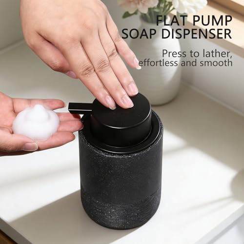 Resin Foaming Soap Dispenser, 11 OZ Bathroom & Kitchen Foam Soap Dispenser, Easy Press Pump, Refillable Hand Soap Dispenser, Modern Decor (Black) - color: Black