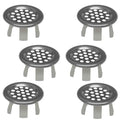 6 Pack Stainless Sink Basin Trim Overflow Cover,Bathroom Sink Overflow Trim Ring Stainless Steel Mesh Round Hole,Sink Basin Trim Ring Insert in Hole Round Caps for Home,Sink,Bathroom,Kitchen - color: Mesh Hole