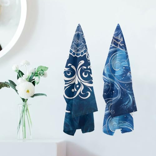 Sea Turtle Hand Towels, Blue Water Cute Boho Bath Towels for Bathroom Home Hotel Spa Gym Yoga Nautical Beach Bathroom Decor - color: Sea Turtle