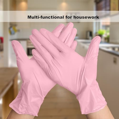 Disposable Gloves Small, Nitrile and Vinyl Blend Material Gloves, Latex Free 4 Mil 1000 Pc Food Grade Glove for Cleaning, Food Prep, Hair Dye, Tattoo, Pink - color: Pink, size: Small-1000pc