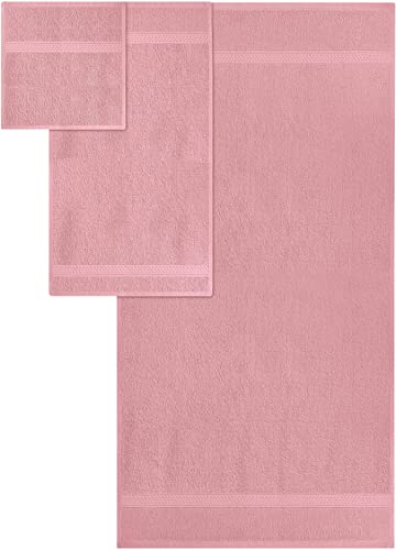 Utopia Towels 8 Piece Luxury Towel Set – Majestic Plush, Super Absorbent & Quicker-to-Dry, Thick 100% Ring Spun Cotton Towels for Bathroom, Spa & Hotel – 2 Bath, 2 Hand, 4 Washcloths, Dusty Pink - color: Dusty Pink, size: 8 Pieces Towel Set