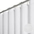 BTTN Fabric Shower Curtain, Linen Textured Heavy Duty Polyester Cloth Shower Curtain Set with Plastic Hooks, White, 60" W x 84" L (Pack of 1) - color: White, size: 60"W x 84"L (Pack of 1)