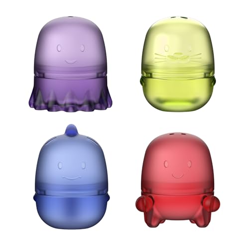 Ubbi Translucent Interchangeable Silicone Bath Toys for Baby and Toddler, Mix and Match Ocean Animal Water Toys, Set of 4 - color: Translucent Interchangeable Critters