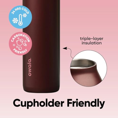 Owala FreeSip Twist Insulated Stainless Steel Water Bottle with Straw for Sports and Travel, BPA-Free, 24-oz, Black Cherry - color: Black Cherry, size: 24 Ounces