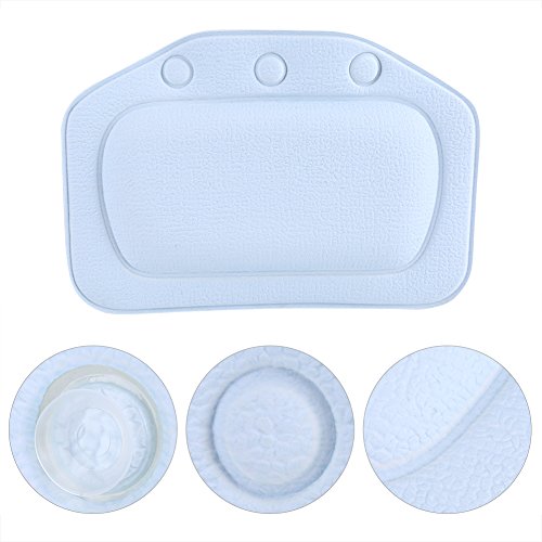 Bath Pillow, Bathtub Head Neck Support, Soft Foam Padded Spa Tub Headrest Back Shoulders Support Cushion Bathroom (Blue) - color: Blue