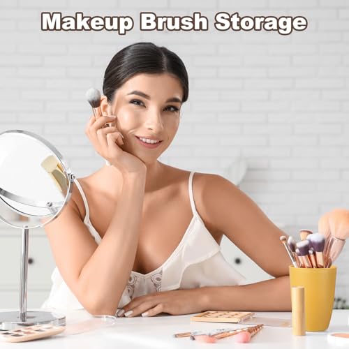uxcell 2 Pcs Simple Toothbrush Cup, 3 x 3 x 4.1 Inch Bathroom Tumbler Reusable Plastic Cup Set for Storing Toothpaste Toothbrushes Combs Water Beverages, Yellow - color: Yellow