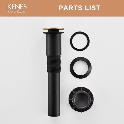 KENES Bathroom Vessel Sink Pop Up Drain Without Overflow Assembly, Lavatory Vanity Sink Drain Stopper, Anti-Clogging Drain Strainer, Brushed Gold, KE-P300A-4 - color: Brushed Gold, size: Big Pop up Cap (Without Overflow)