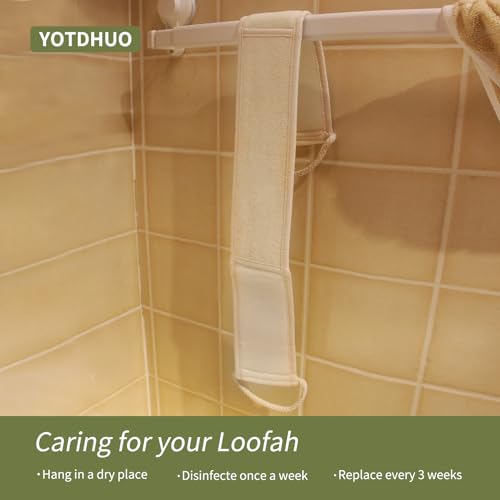 Natural Loofah Back Scrubber for Shower(1Pack),Luffa Sponge Exfoliating Bath Strap Made from Organic Loofa for Men and Women - color: Back Scrubber