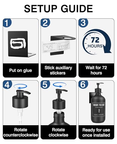 Luxspire Shampoo and Conditioner Dispenser, Shower Soap Dispenser Wall Mounted 3 Sets, 17OZ Shampoo and Conditioner Bottles for Bathroom, Shower Wall and Hotel, Black - color: Matte Black