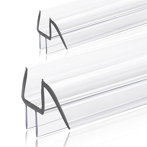 2-Pack Ultra Clear Shower Door Bottom Seal (5/16'' X 39'', Polycarbonate) Frameless Glass Shower Door Sweep Seal Strip - Stop Leaks and Create a Water Barrier - size: Standard - 5/16 inch (8mm) - N/A
