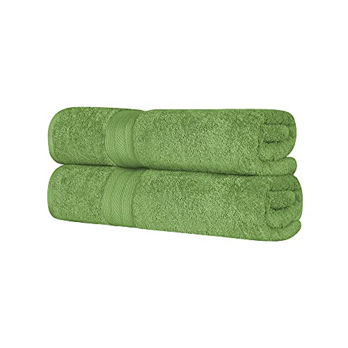 Superior Long Staple 100% Combed Cotton 700GSM 2-Piece Solid Bath Sheet Set for Bathroom, Shower, Kitchen-Super Soft, Plush, Highly Absorbent, Assorted 2-Piece Bath Seets, Green Essence - color: Green Essence, size: 2-Piece Bath Sheet Set