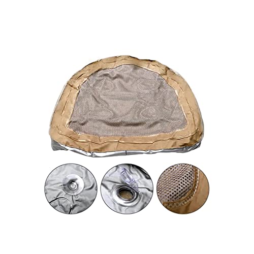 Inflatable Hot Tub Seat Booster with Suction Cups & Mesh Cover, Dual Use Inflatable Hot Tub Cushion Seat, Non Slip Blow Up Pillow Hot Tub Chairs Accessories for Adults Elderly Spa Bathtub - color: Gold