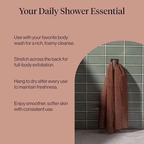 Kitsch African Net Sponge – Exfoliating Body Scrubber for Cleansing & Gentle Daily Exfoliation – Stretchable Bath Sponge for Hard-to-Reach Areas, Long-Lasting Shower Essential - Rosewood, 3 Pcs - color: Rosewood