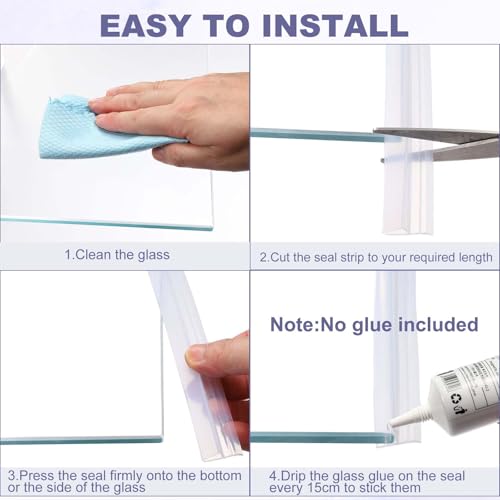 uxcell Shower Door Side Seal, WidenF-Type Shower Door Sweep for 3/8" Glass 130" Long Silicone Frameless Glass Door Seal Strip, Stop Shower Leaks, Clear - size: 3/8" Glass 130" Long