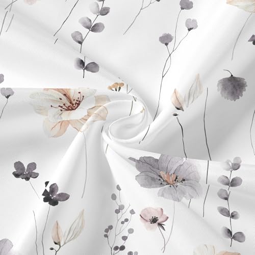 Gibelle 3 in 1 Shower Curtain Set, Charcoal Grey Watercolor Floral Bath Curtain and PEVA Liner Set with 12 Double Sided Steel Hooks, Waterproof Fabric Bathroom Curtain 72x72 - color: Charcoal Grey, size: 72"W x 72"L (Pack of 1)