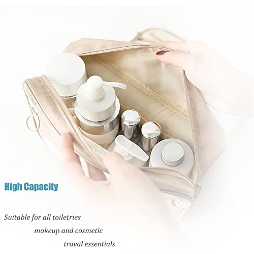 L&FY Multifunction Portable Travel Toiletry Bag Cosmetic Makeup Pouch Toiletry Case Wash Organizer (Canvas Beige) - color: Canvas Beige, size: Compact Size