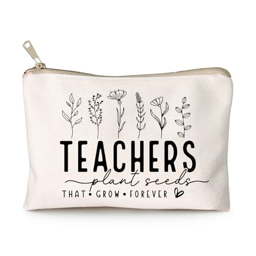 Helping Little Minds Grow Makeup Bag, Best Teacher Gift, Teacher Appreciation Gift, Teachers Plant Seeds That Grow Forever, Favorite Teacher Cosmetic Bag, Teach Love Inspire Pouch Bag - color: Teachers