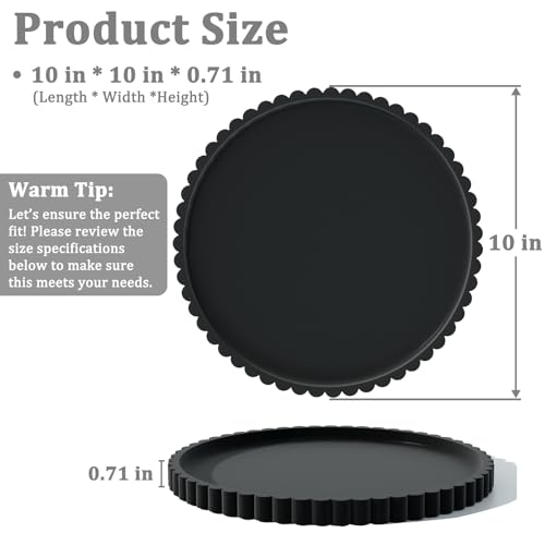HighHerz Silicone Bathroom Countertop and Vanity Tray-10 Inch Round Silicone Bathroom Tray, Modern Bathroom Decor, Coffee Table Decor, Decorative Tray for Candle, Perfume, Plants (Black) - color: Black, size: 10.1"