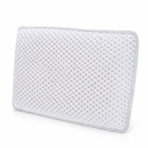 Bath Pillow for Tub with 8 Suction Cups and Drying Hook, Non-Slip Bathtub Headrest Foam Cushion, Waterproof, 11.5 x 7.5 x 2 Inches - size: 12.5" x 12"