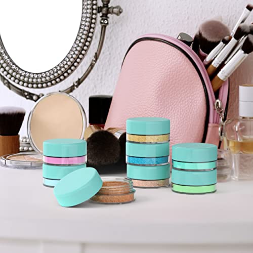 Houseables Sample Containers, Lip Balm Containers, Sample Jars, Mini Jars with Lids, Small, Empty, Makeup, Powder, Gloss, Cosmetic, Tiny, Chapstick, Dab, Wax, Scrub, Little, Blue Plastic, 3 Gram, 50PK - color: Blue, size: 50 Pack