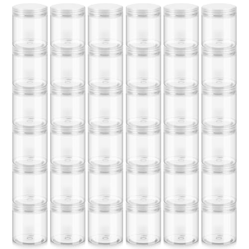 Loretoy 36 Pack 8 OZ Household Plastic Jars with Lids, BPA Free, Reusable, Refillable Transparent Cosmetic Containers for Bath Salts, Cosmetics, Powders, Beauty Product and Small Accessories, White - color: White, size: 8 Ounce
