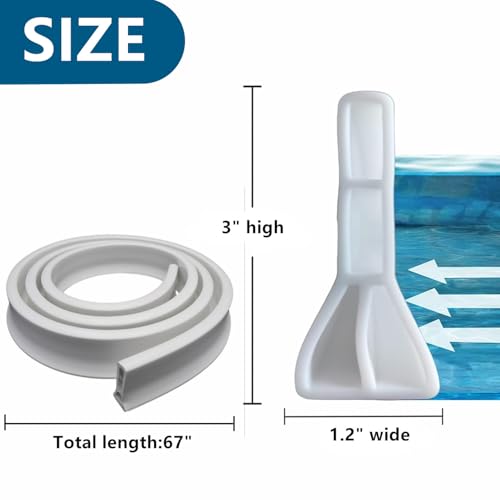 67" Shower Threshold Water Dam, 3" High Collapsible Shower Water Splash Guard Water Barrier Stopper Dry and Wet Separation for Bathroom Kitchen Sink Bathtub (water dam-67) - color: water dam-67