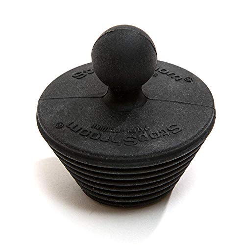 StopShroom Tub 2 Pack Universal Stopper for Bathtub and Bathroom Sink Drains, Black, 6-Pack
