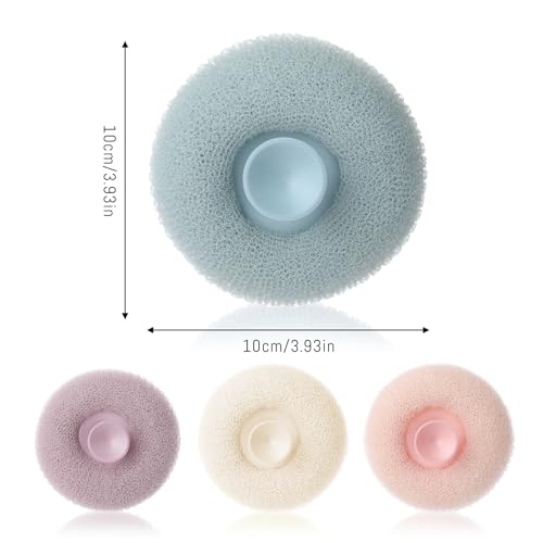 4 Super Soft Sunflower Suction Cup Bath Ball, 2 in 1 Exfoliating Bath Sponge, Shower Ball, Loofah with Suction Cup, Body Sponges for Shower, Sunflower Suction Cup Sponge, Bathing Sponges for Women