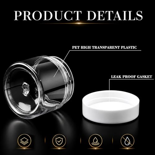 Patelai 4 Pieces Round Wide-mouth Leak Proof Plastic Container Jars with Lids for Travel Storage Makeup Beauty Products Face Creams Oils Salves Ointments DIY Making(2 Ounce,Classic Mix Color) - color: Classic Mix Color, size: 2 Ounce