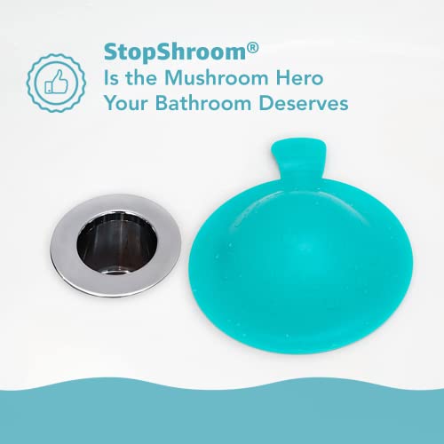 StopShroom STBLU232 Universal Stopper Plug Cover for Bathtub, Bathroom and Kitchen Drains, Aqua - color: Aqua