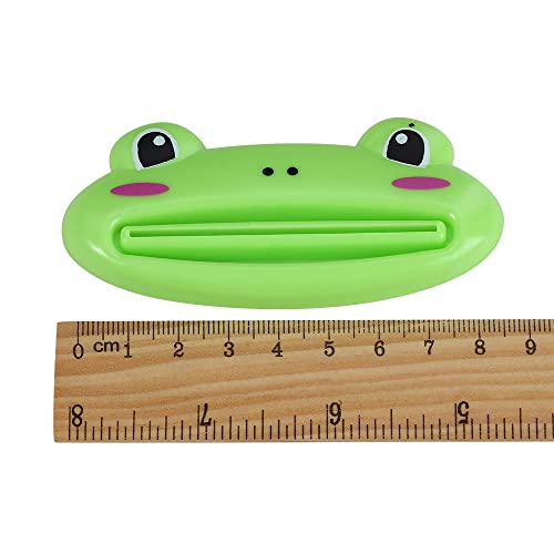 Vctitil 4 Pcs Toothpaste Tube Squeezer Dispenser Bear Frog Panda Pig Cartoon Tube Squeezers Toothpaste Clips Toothpaste Rolling Holder Squeezer