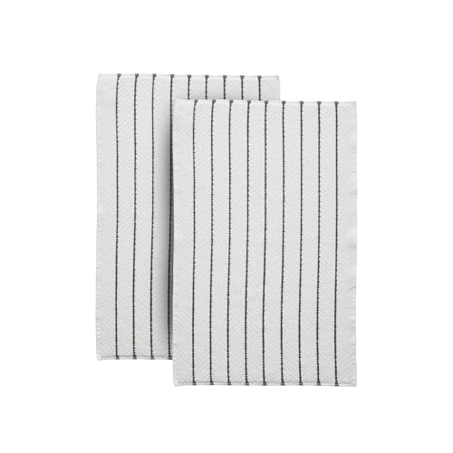 Herringbone Bath Mat Set of 2, Turkish Cotton Tencel Blend, Absorbent Quick Dry, 20x32 Inch, Oeko-TEX Certified, Made in Turkey - color: Warm Cream