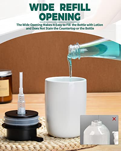 BosilunLlife Lotion Pump Dispenser - Bathroom Soap Dispenser White Kitchen Dish Soap Ceramic Small Liquid Soap Dispenser for Bathroom Lotion Hand Pump Dispenser - color: White-liquid Pump