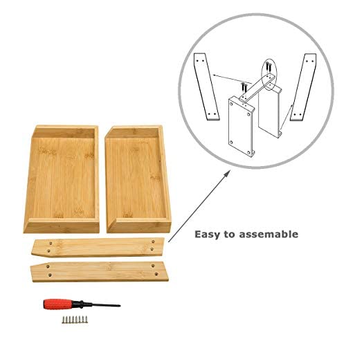 GOBAM Bamboo Makeup & Countertop Organizer, Large - 2 Layer Cosmetics, Lipsticks, Jewelry, Brushes, Hair Accessories & Perfume Organizer for Dresser, Easy Assembly - Natural - size: Large